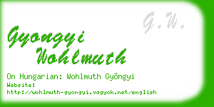 gyongyi wohlmuth business card